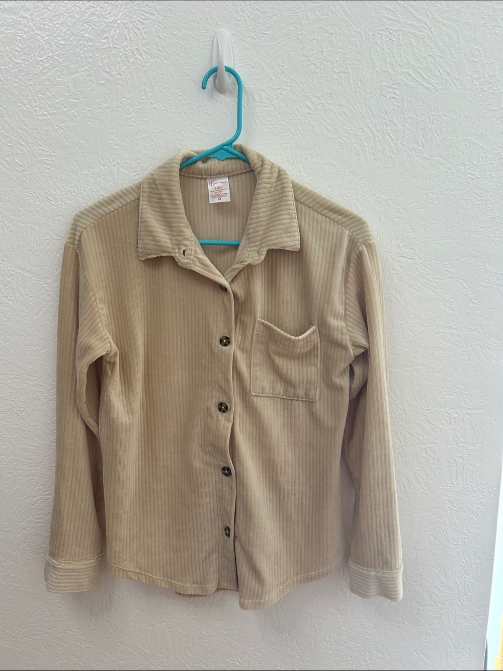No Boundaries Tan Corduroy Button-Front Jacket